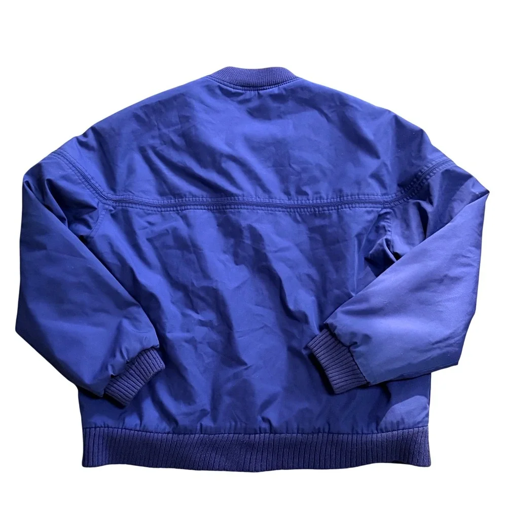 Ivy Club Classics Vintage Blue Bomber Jacket Mens Large Full Zip Cotton Blend
